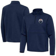 Edmonton Oilers Antigua Twist Quarter-Zip Pullover Jacket Royal