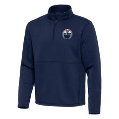 Edmonton Oilers Antigua Twist Quarter-Zip Pullover Jacket Royal
