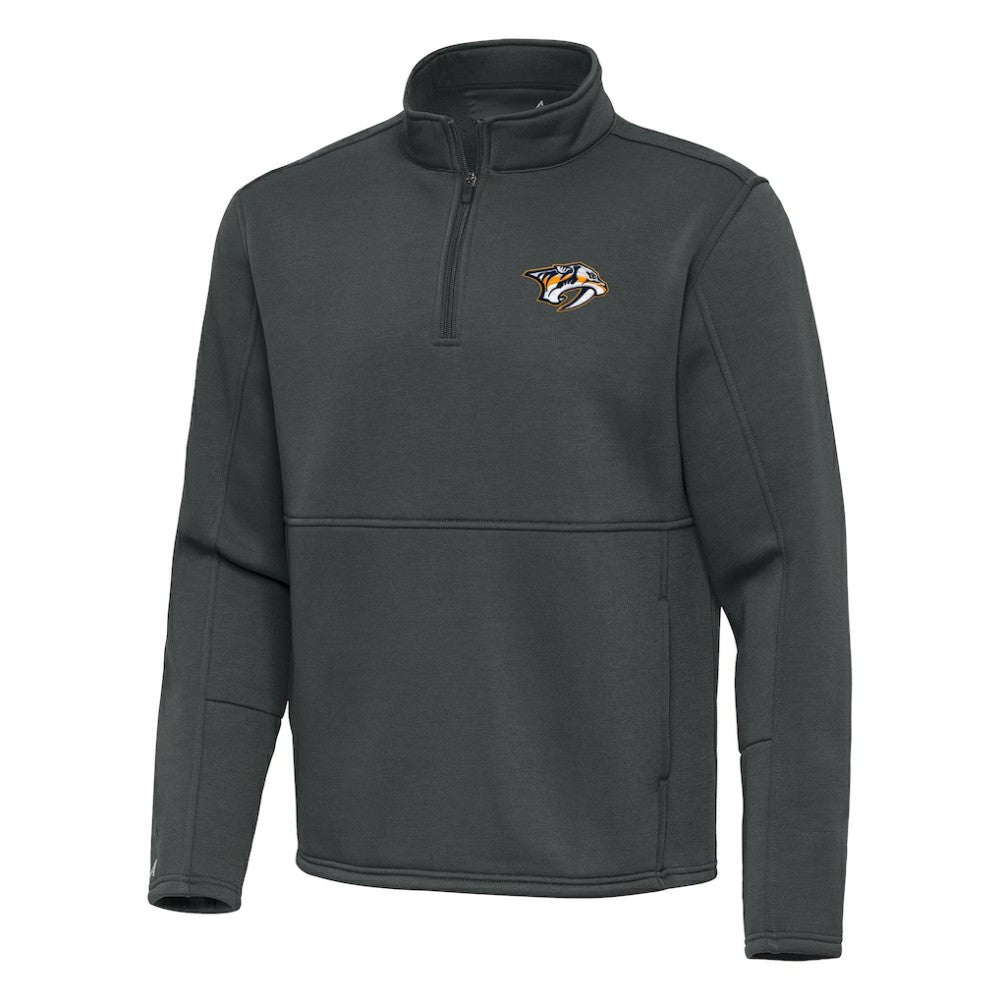 Nashville Predators Antigua Twist Quarter-Zip Pullover Jacket Pewter