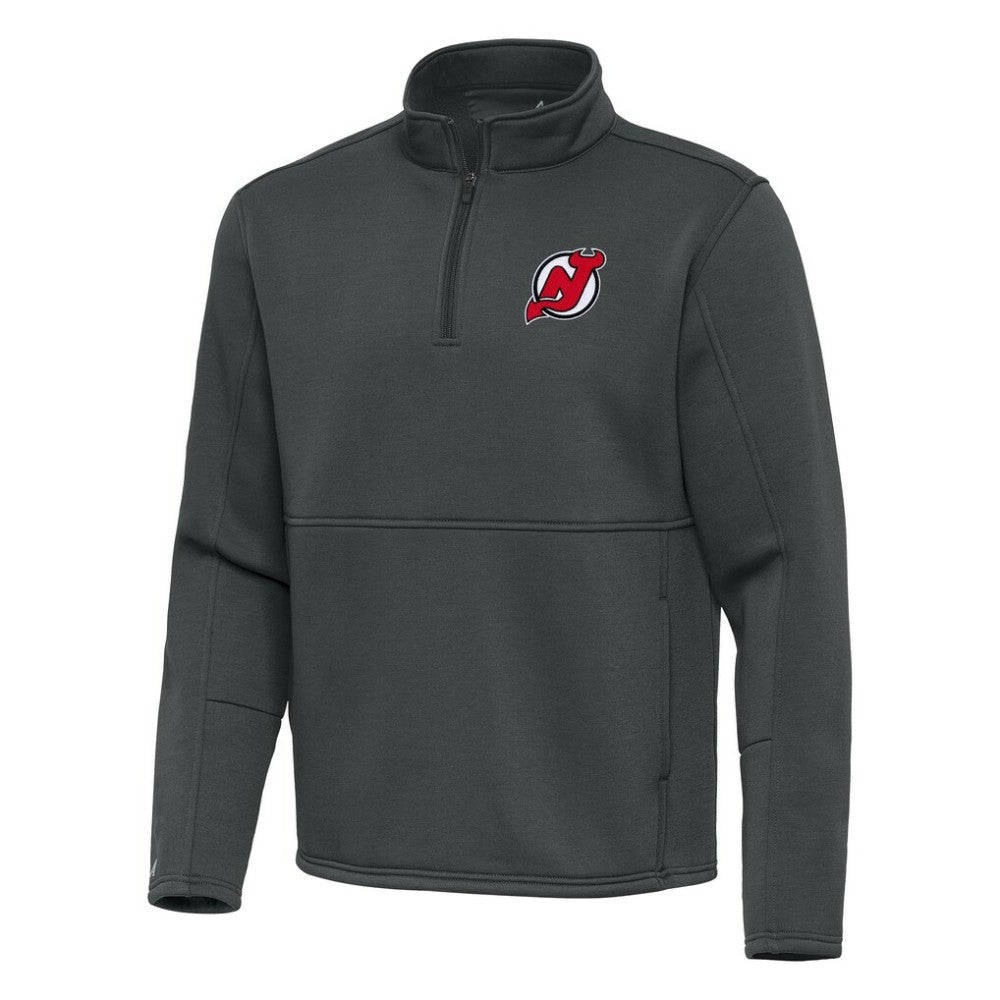 New Jersey Devils Antigua Twist Quarter-Zip Pullover Jacket Pewter