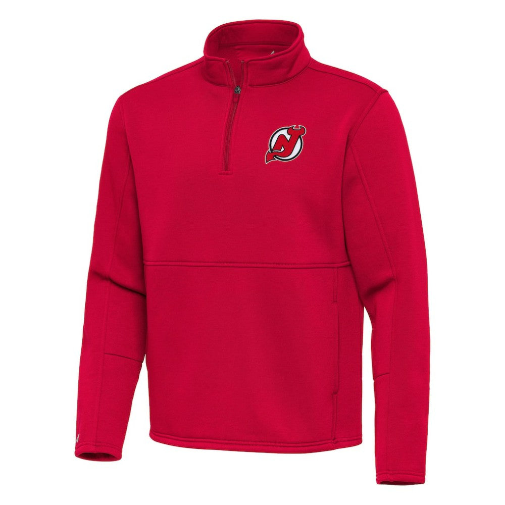 New Jersey Devils Antigua Twist Quarter-Zip Pullover Jacket Red