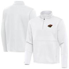Minnesota Wild Antigua Twist Quarter-Zip Pullover Jacket White