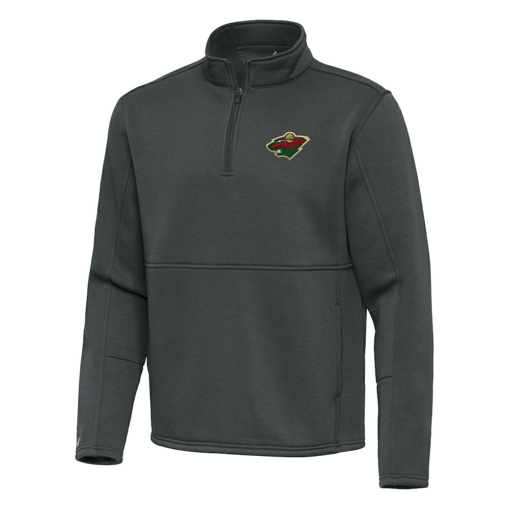 Minnesota Wild Antigua Twist Quarter-Zip Pullover Jacket Pewter