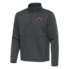 Minnesota Wild Antigua Twist Quarter-Zip Pullover Jacket Pewter