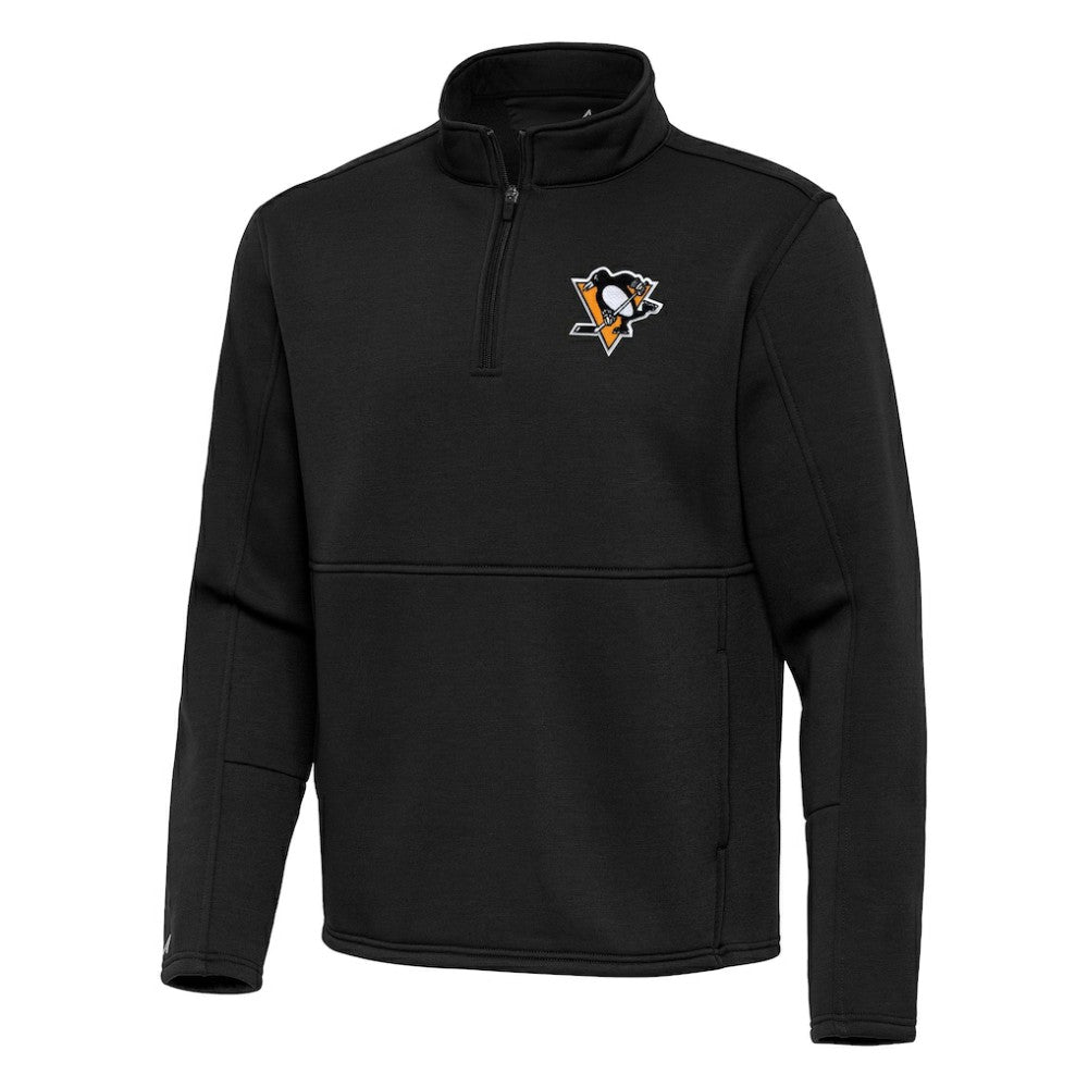 Pittsburgh Penguins Antigua Twist Quarter-Zip Pullover Jacket Black