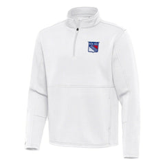 New York Rangers Antigua Twist Quarter-Zip Pullover Jacket White