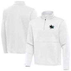 San Jose Sharks Antigua Twist Quarter-Zip Pullover Jacket White