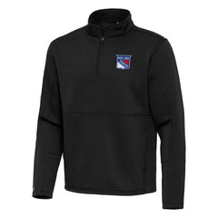 New York Rangers Antigua Twist Quarter-Zip Pullover Jacket Black