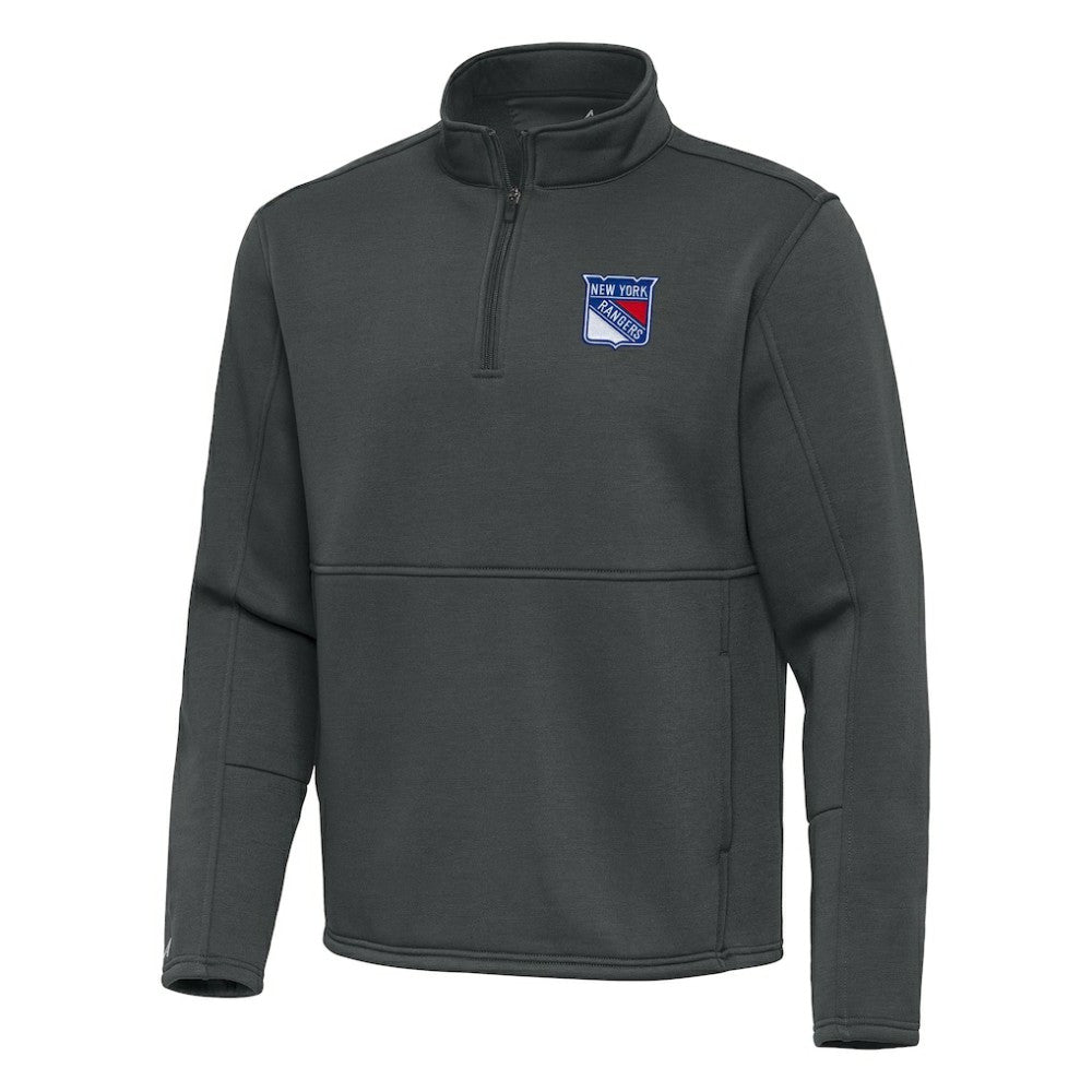 New York Rangers Antigua Twist Quarter-Zip Pullover Jacket Pewter