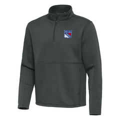 New York Rangers Antigua Twist Quarter-Zip Pullover Jacket Pewter