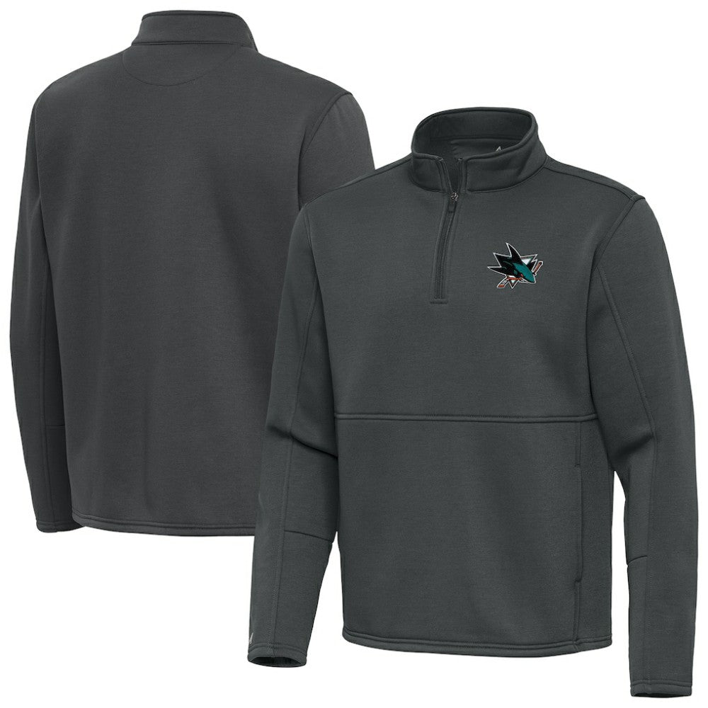 San Jose Sharks Antigua Twist Quarter-Zip Pullover Jacket Pewter