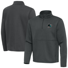San Jose Sharks Antigua Twist Quarter-Zip Pullover Jacket Pewter