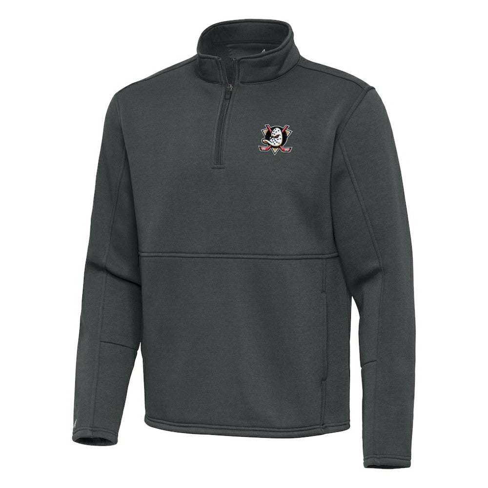 Anaheim Ducks Antigua Twist Quarter-Zip Pullover Jacket Silver