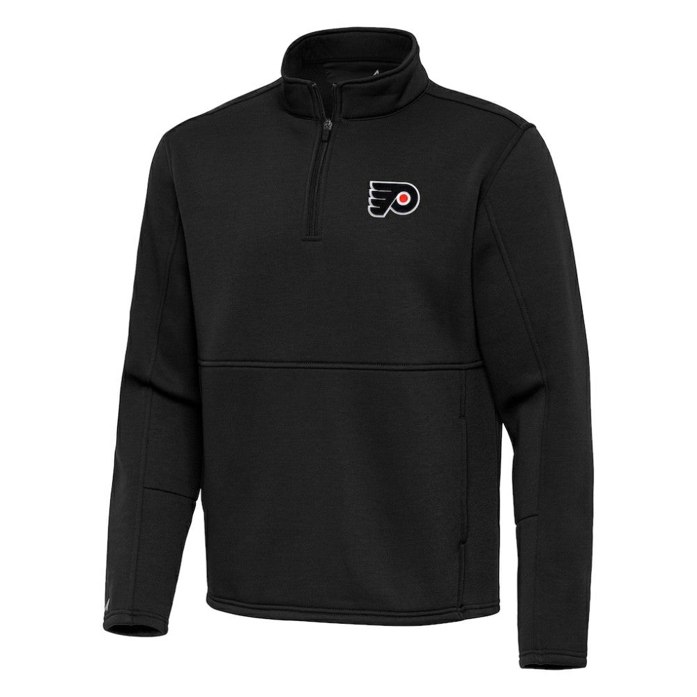 Philadelphia Flyers Antigua Twist Quarter-Zip Pullover Jacket Black