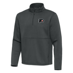 Philadelphia Flyers Antigua Twist Quarter-Zip Pullover Jacket Pewter