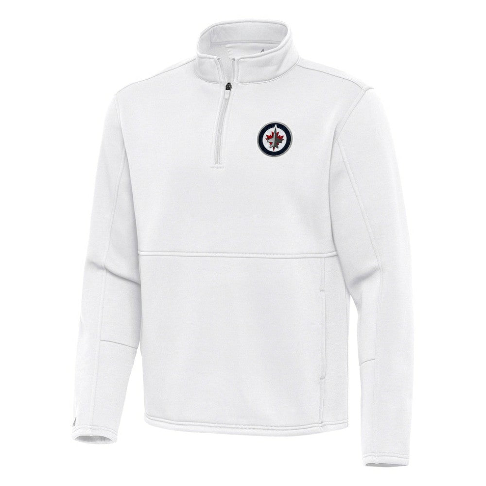 Winnipeg Jets Antigua Twist Quarter-Zip Pullover Jacket White