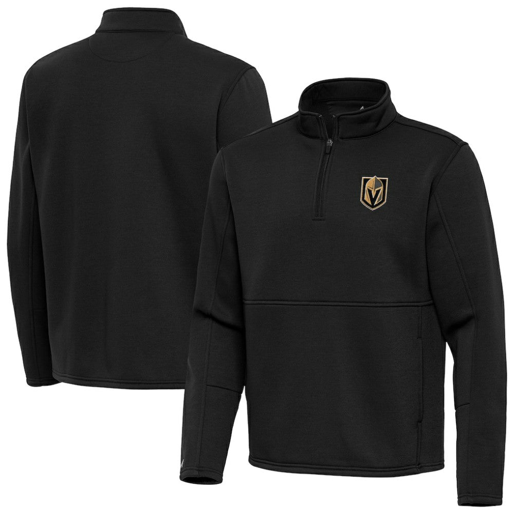 Vegas Golden Knights Antigua Twist Quarter-Zip Pullover Jacket Black