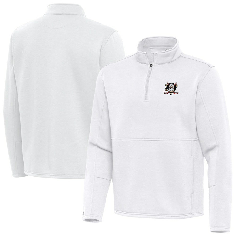 Anaheim Ducks Antigua Twist Quarter-Zip Pullover Jacket White