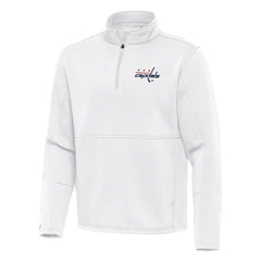 Washington Capitals Antigua Twist Quarter-Zip Pullover Jacket White