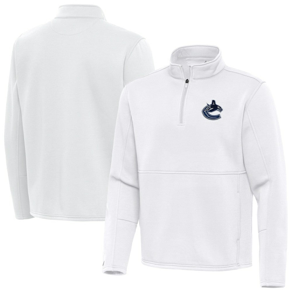 Vancouver Canucks Antigua Twist Quarter-Zip Pullover Jacket White