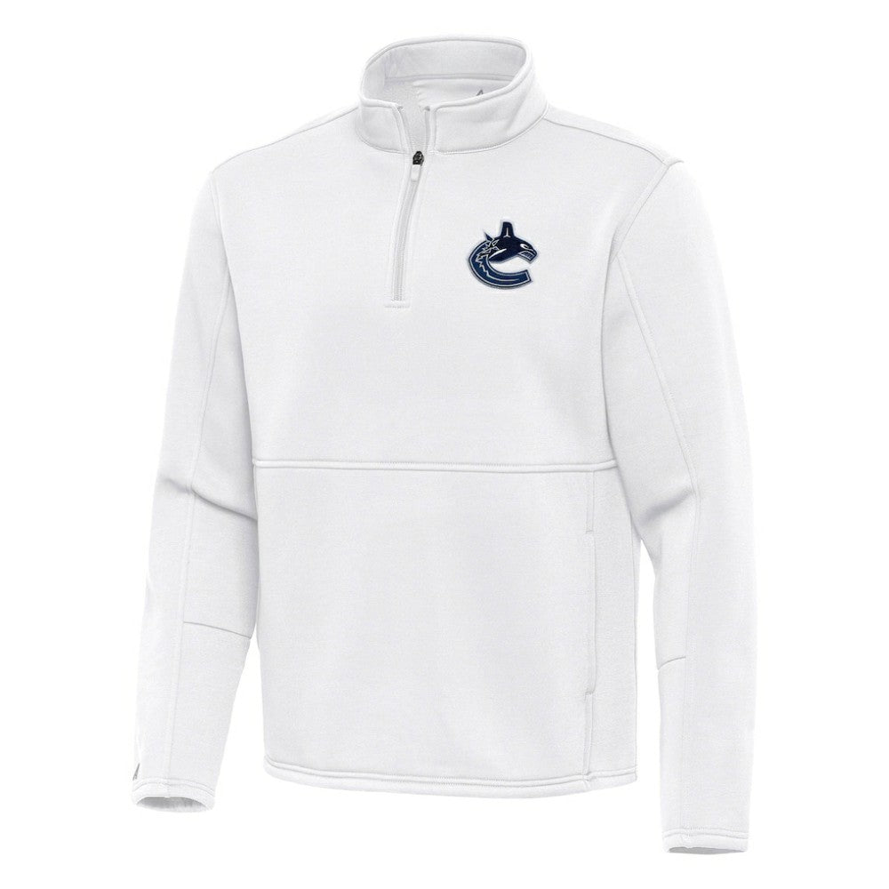 Vancouver Canucks Antigua Twist Quarter-Zip Pullover Jacket White