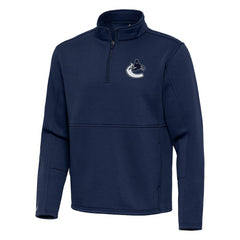 Vancouver Canucks Antigua Twist Quarter-Zip Pullover Jacket Blue