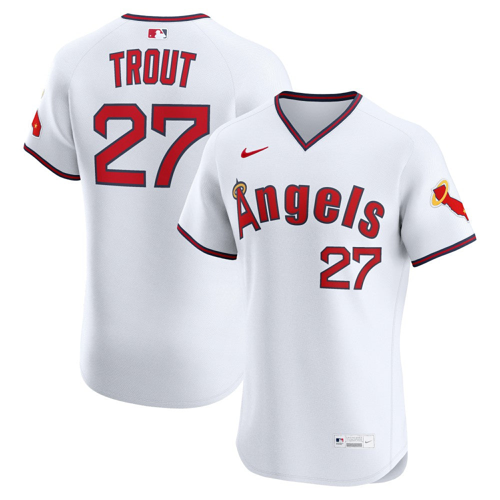 Mike Trout Los Angeles Angels Alternate 2 Elite Jersey White | Nike