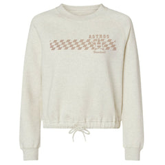 Houston Astros Soft as a Grape Women's Tonal Checkered Sweatshirt Natural