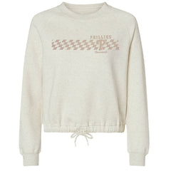 Philadelphia Phillies Soft as a Grape Women's Tonal Checkered Sweatshirt Natural