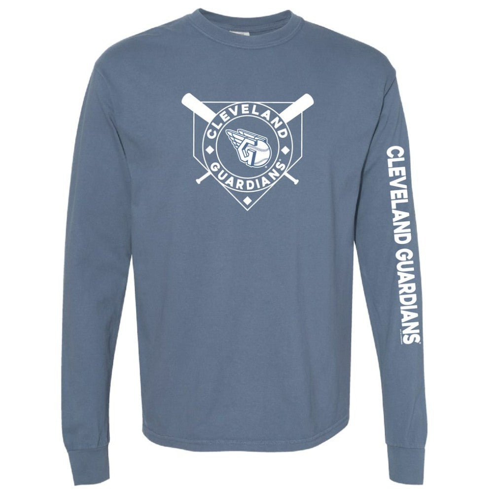 Cleveland Guardians Soft as a Grape Women's Pigment Dye Long Sleeve T-Shirt Navy