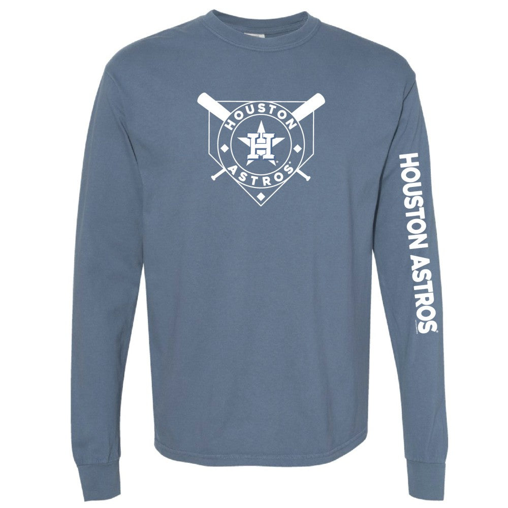 Houston Astros Soft as a Grape Women's Pigment Dye Long Sleeve T-Shirt Navy