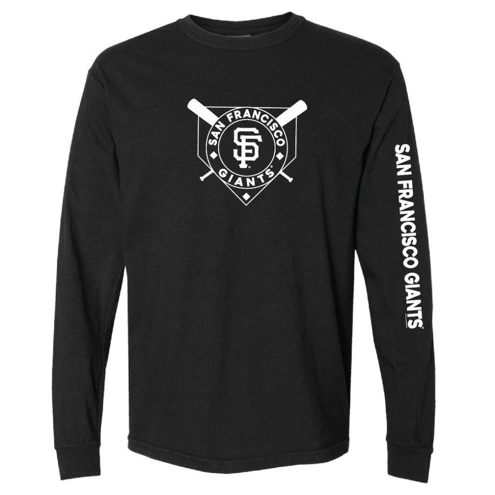 San Francisco Giants Soft as a Grape Women's Pigment Dye Long Sleeve T-Shirt Black
