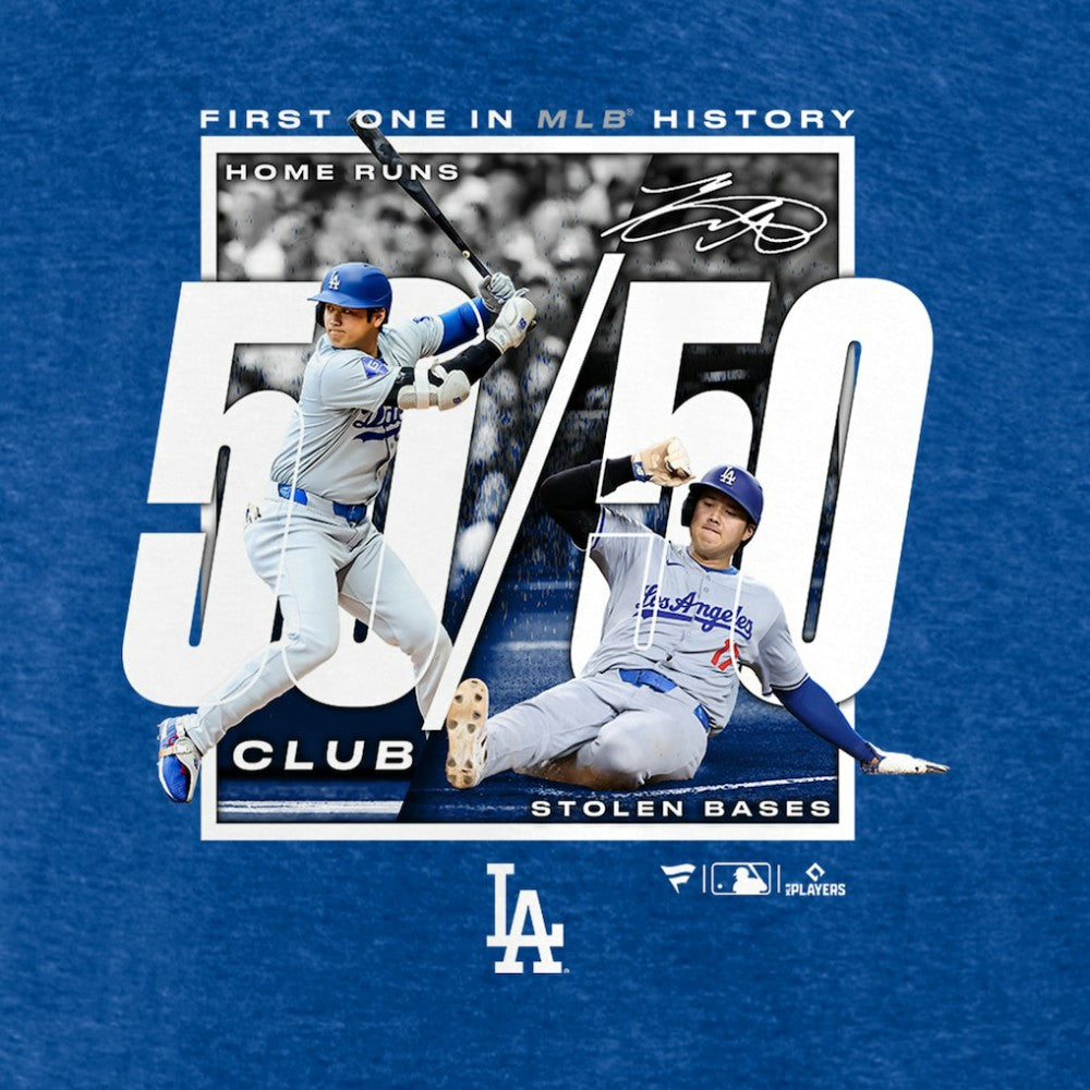 Shohei Ohtani Los Angeles Dodgers 50/50 Club T-Shirt Heather Royal