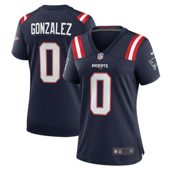 Christian Gonzalez New England Patriots Women's Team Game Jersey - Navy