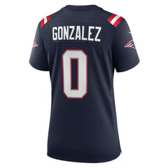 Christian Gonzalez New England Patriots Women's Team Game Jersey - Navy