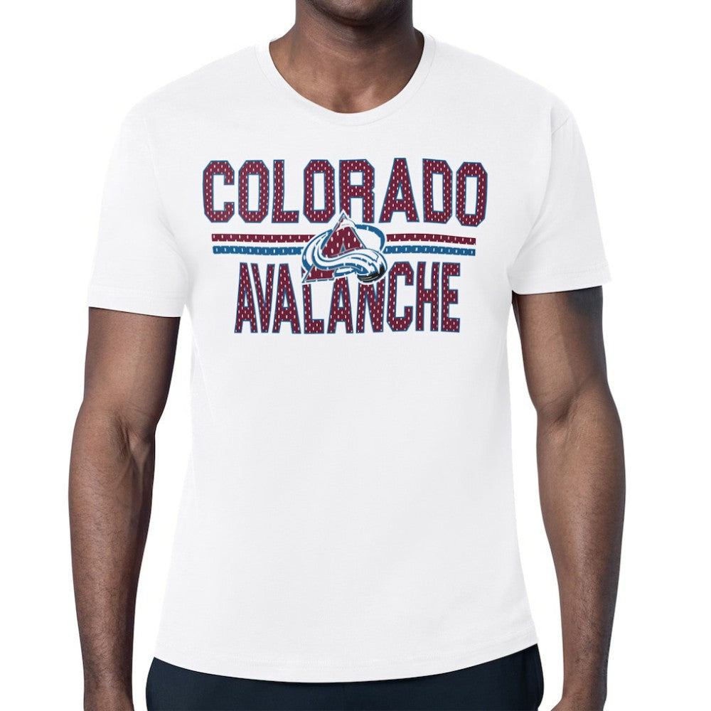 Colorado Avalanche Starter Mesh Look Team Name T-Shirt White