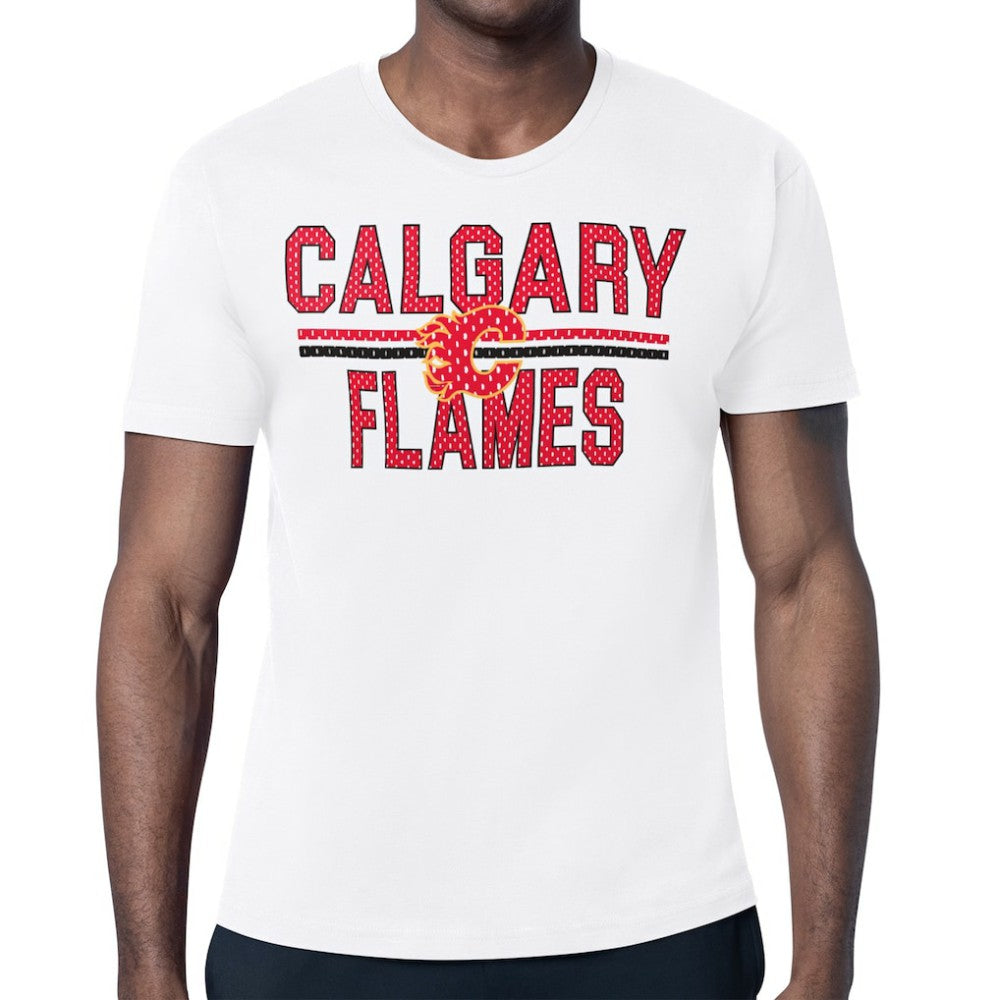 Calgary Flames Starter Mesh Look Team Name T-Shirt White