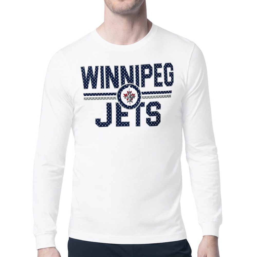 Winnipeg Jets Starter Mesh Look Team Name Long Sleeve T-Shirt White