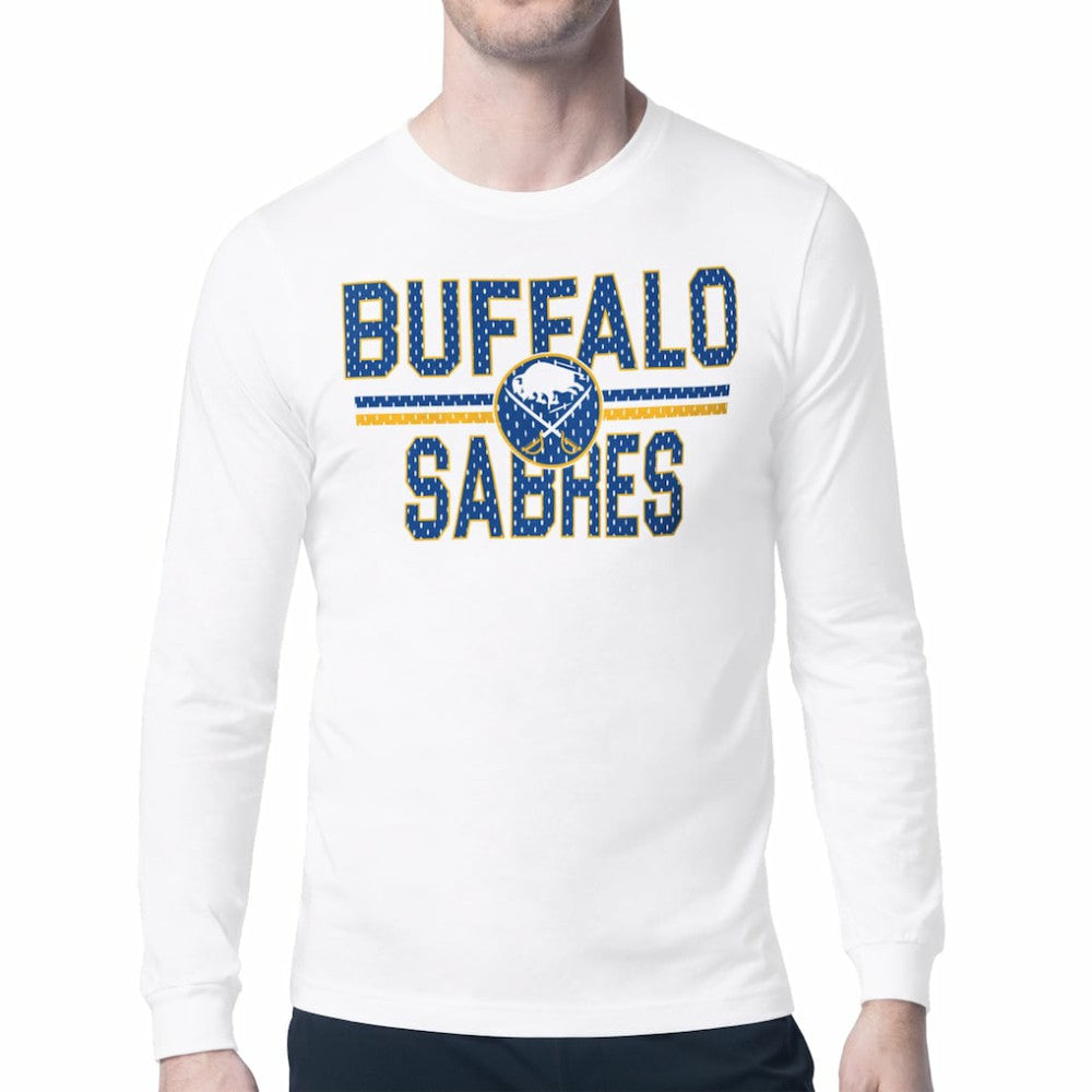 Buffalo Sabres Starter Mesh Look Team Name Long Sleeve T-Shirt White