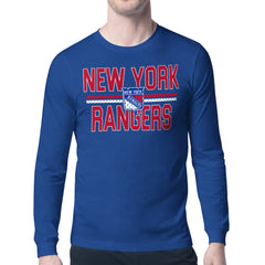 New York Rangers Starter Mesh Look Team Name Long Sleeve T-Shirt Blue