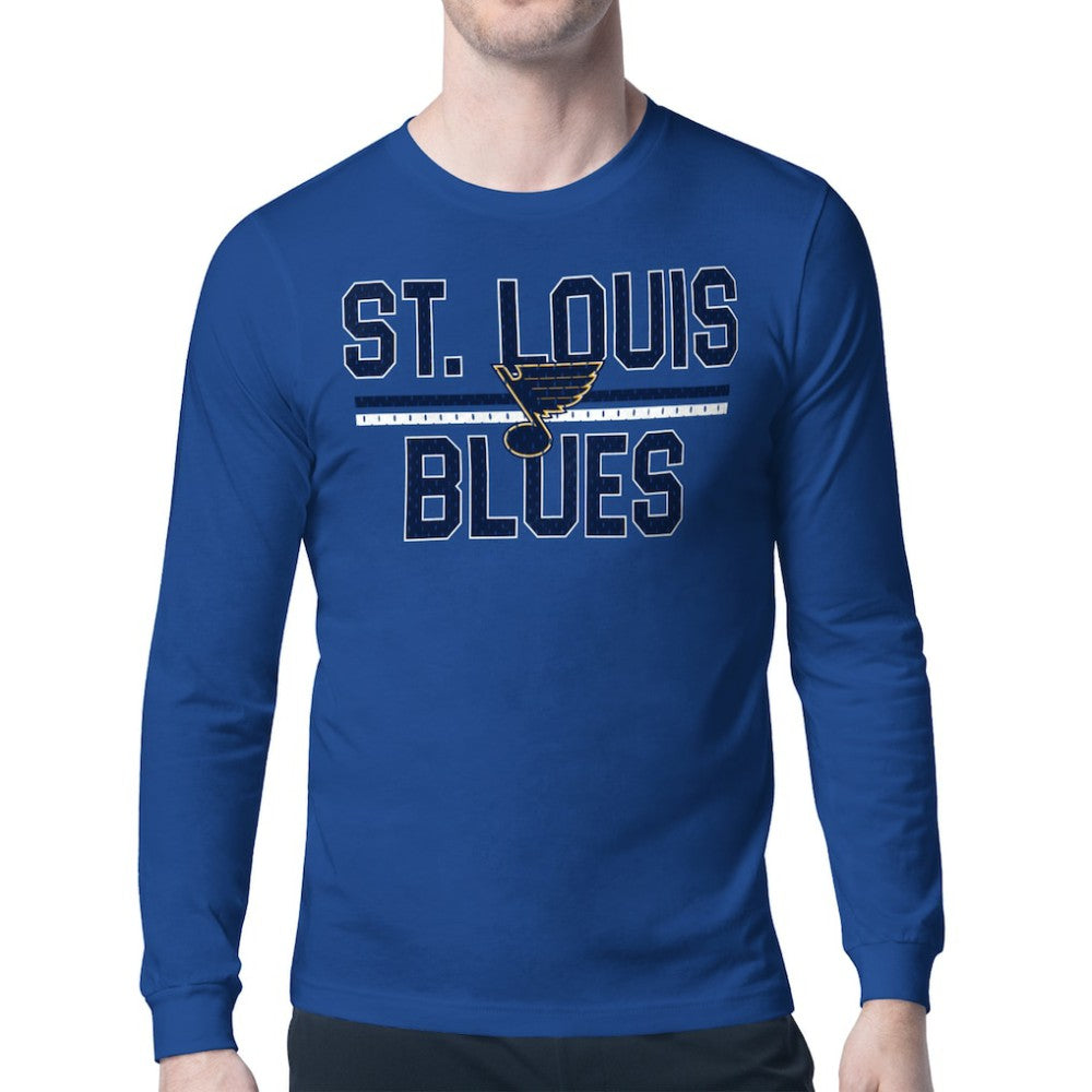 St. Louis Blues Starter Mesh Look Team Name Long Sleeve T-Shirt Blue