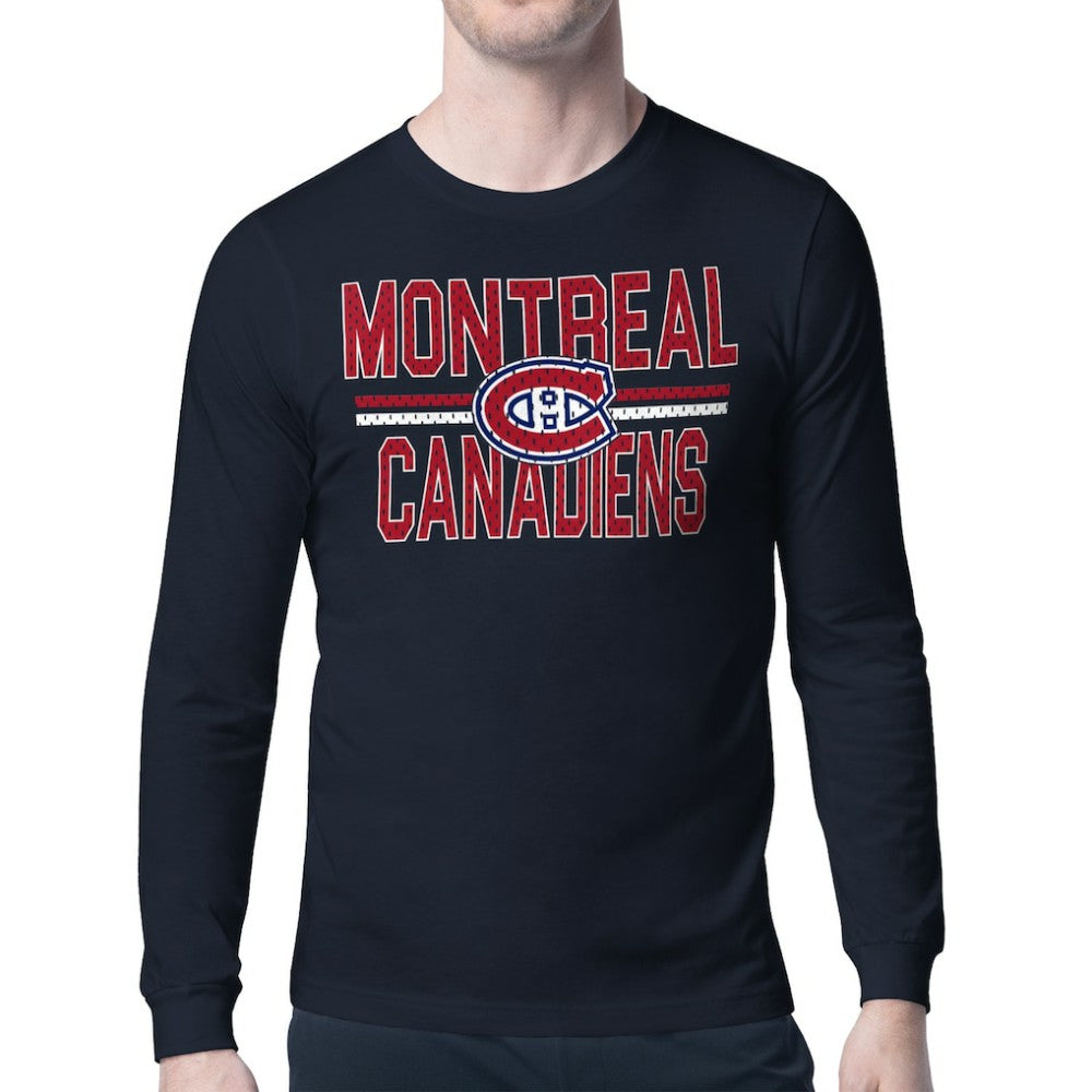 Montreal Canadiens Starter Mesh Look Team Name Long Sleeve T-Shirt Navy
