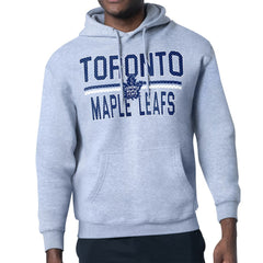 Toronto Maple Leafs Starter Mesh Look Team Name Logo Tri-Blend Pullover Hoodie Heather Gray