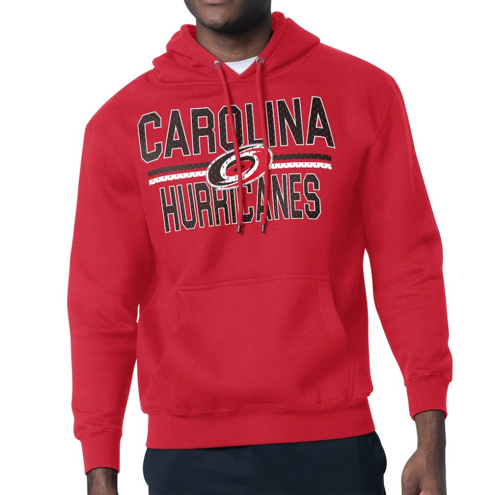 Carolina Hurricanes Starter Mesh Look Team Name Logo Tri-Blend Pullover Hoodie Red