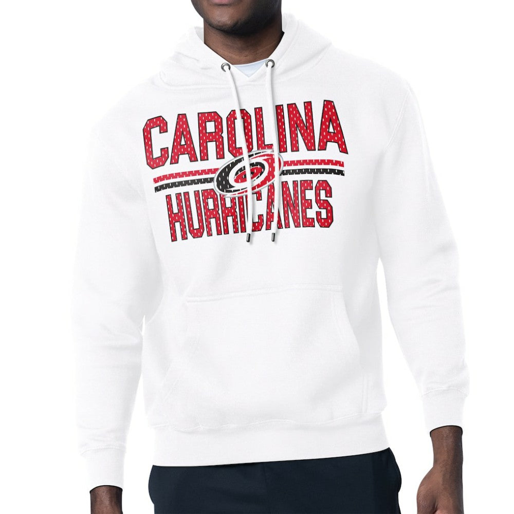 Carolina Hurricanes Starter Mesh Look Team Name Logo Tri-Blend Pullover Hoodie White