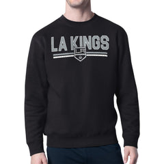 Los Angeles Kings Starter Mesh Look Team Name Logo Pullover Sweatshirt Black