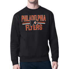 Philadelphia Flyers Starter Mesh Look Team Name Logo Pullover Sweatshirt Black
