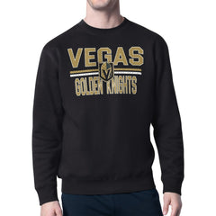 Vegas Golden Knights Starter Mesh Look Team Name Logo Pullover Sweatshirt Black