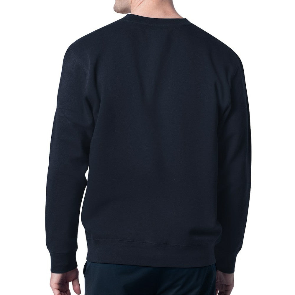 Columbus Blue Jackets Starter Mesh Look Team Name Logo Pullover Sweatshirt Navy