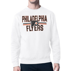 Philadelphia Flyers Starter Mesh Look Team Name Logo Pullover Sweatshirt White